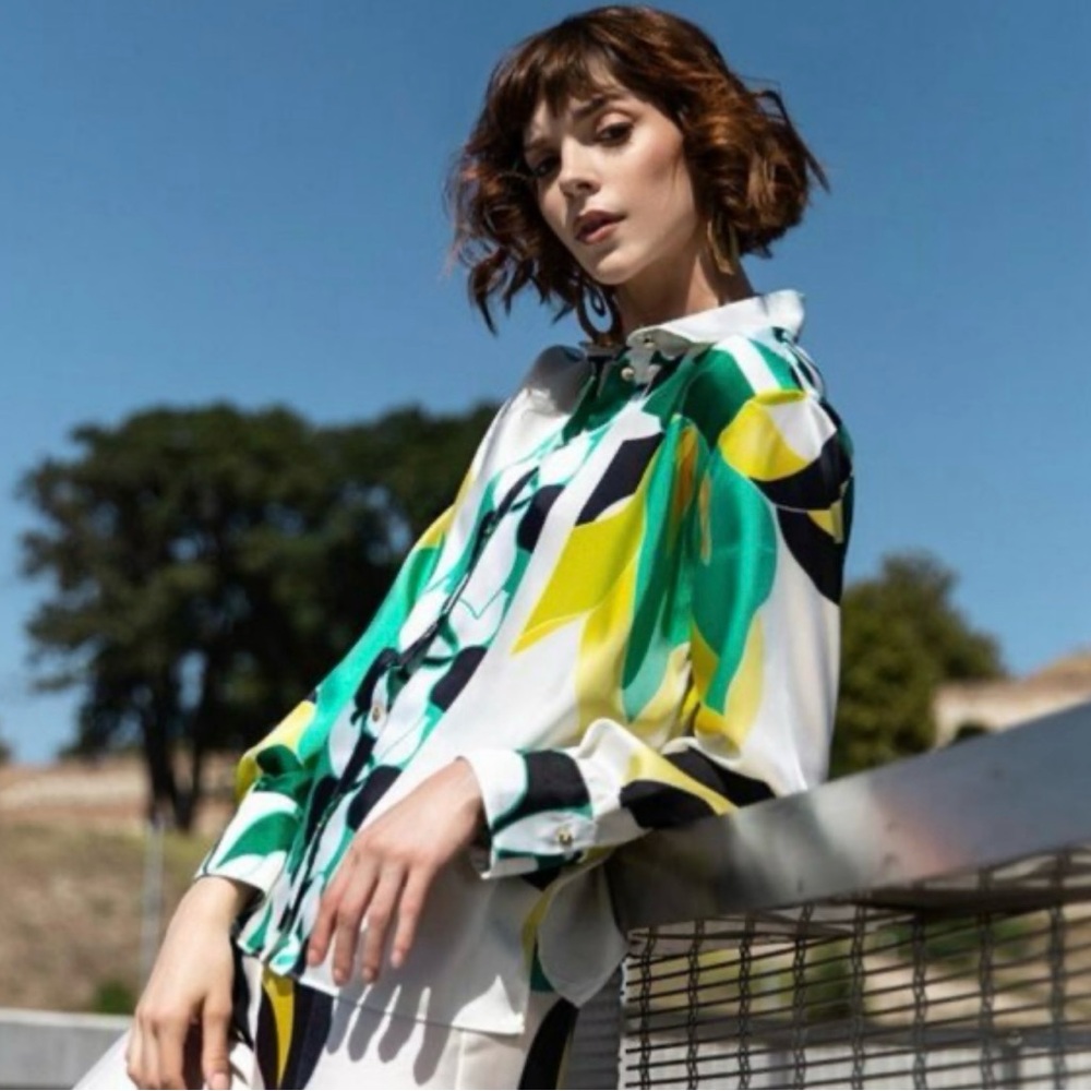 Zara Multicolor Abstract Blouse